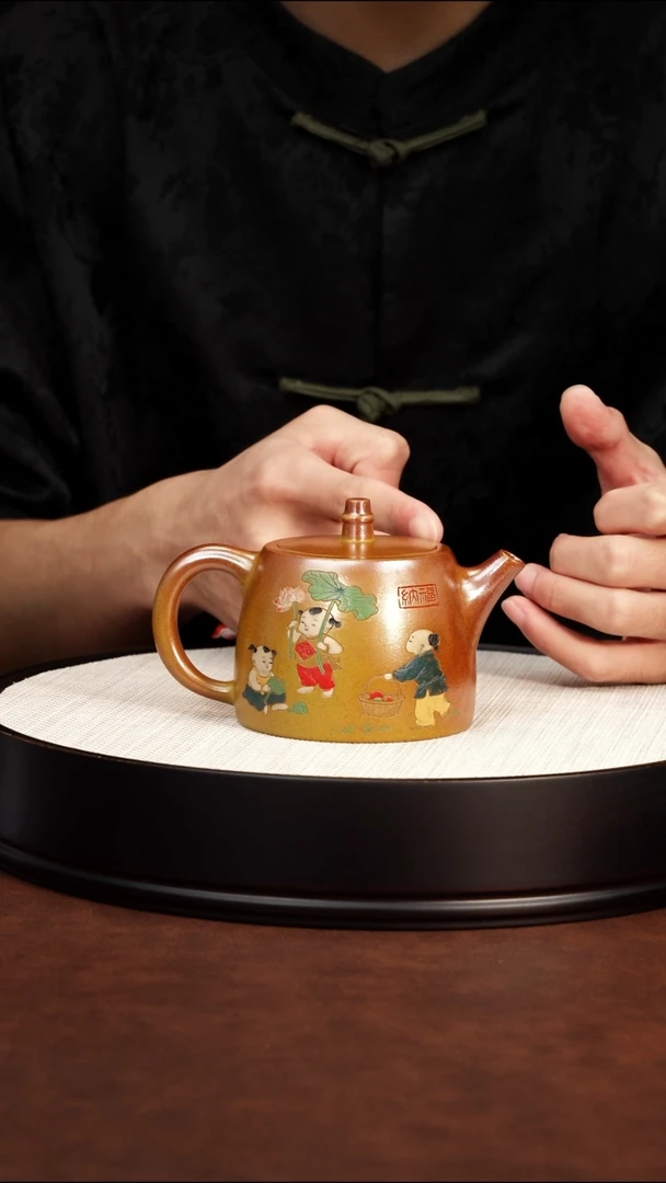 茶杯紫砂柴烧 汉铎 梅付春