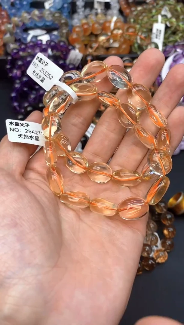 水晶手串未镶嵌22黄水糖豆 多样性发其一