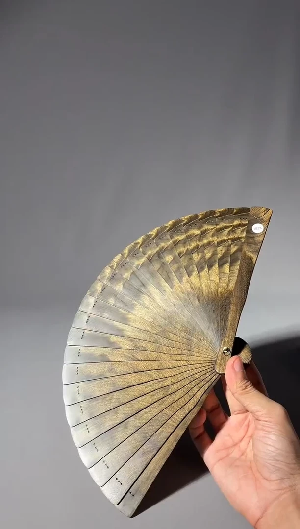 其他楠木（金丝楠）无**虑182号18cm乌木金丝楠小叶桢楠扇子