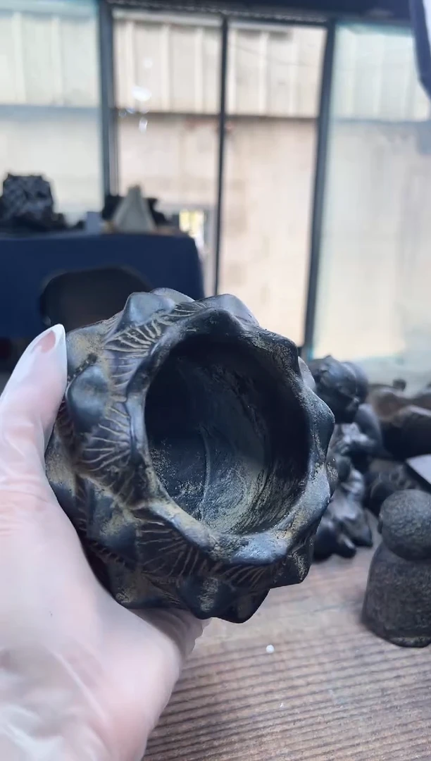 陶土【火山泥】莲蓬空心盆
