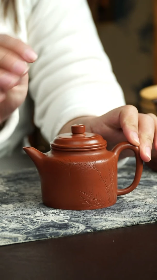 茶杯紫砂121号 李建军老师朱泥剑流德钟 宜兴紫砂原矿作品