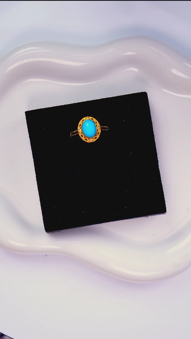 银S925镶嵌绿松石戒指【灵熙专属】睡美人S925银美松戒指