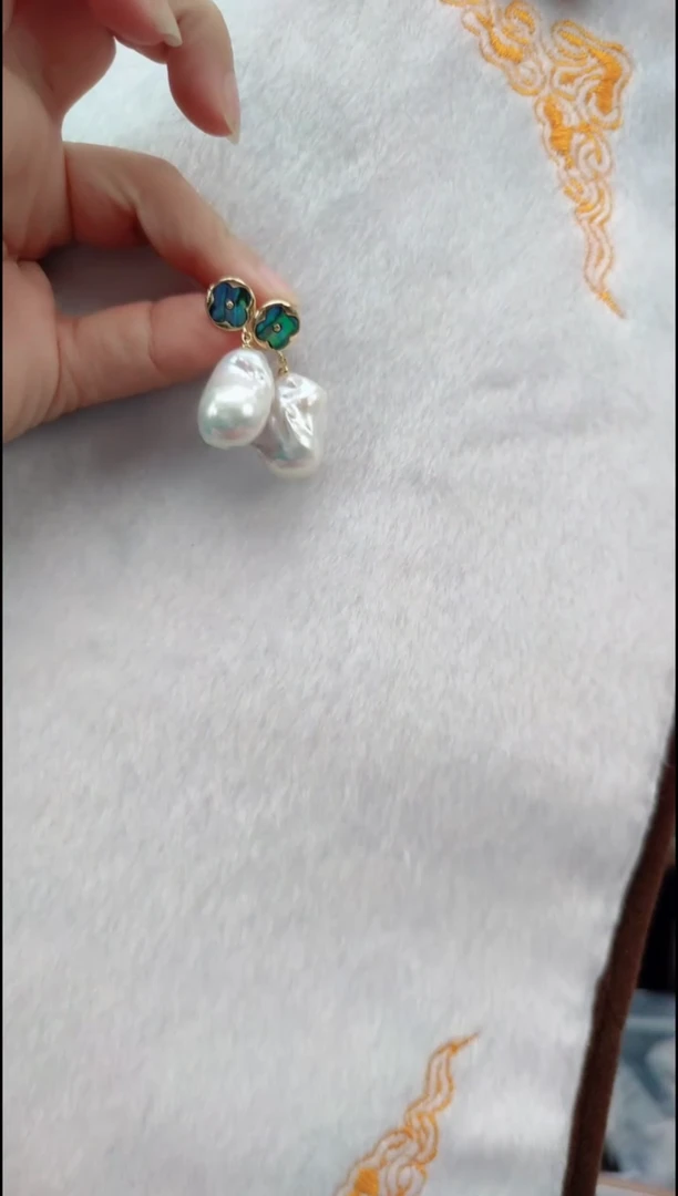 合金耳饰淡水珍珠0255珍珠耳坠一对