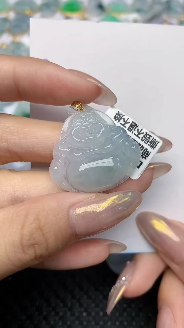 【闪购商品】翡翠颈饰18K金镶嵌   天然翡翠A货，