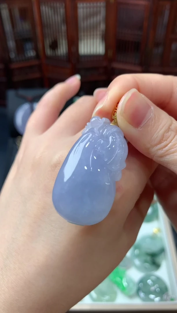 【闪购商品】翡翠吊坠(不含链)18K金镶嵌挂件