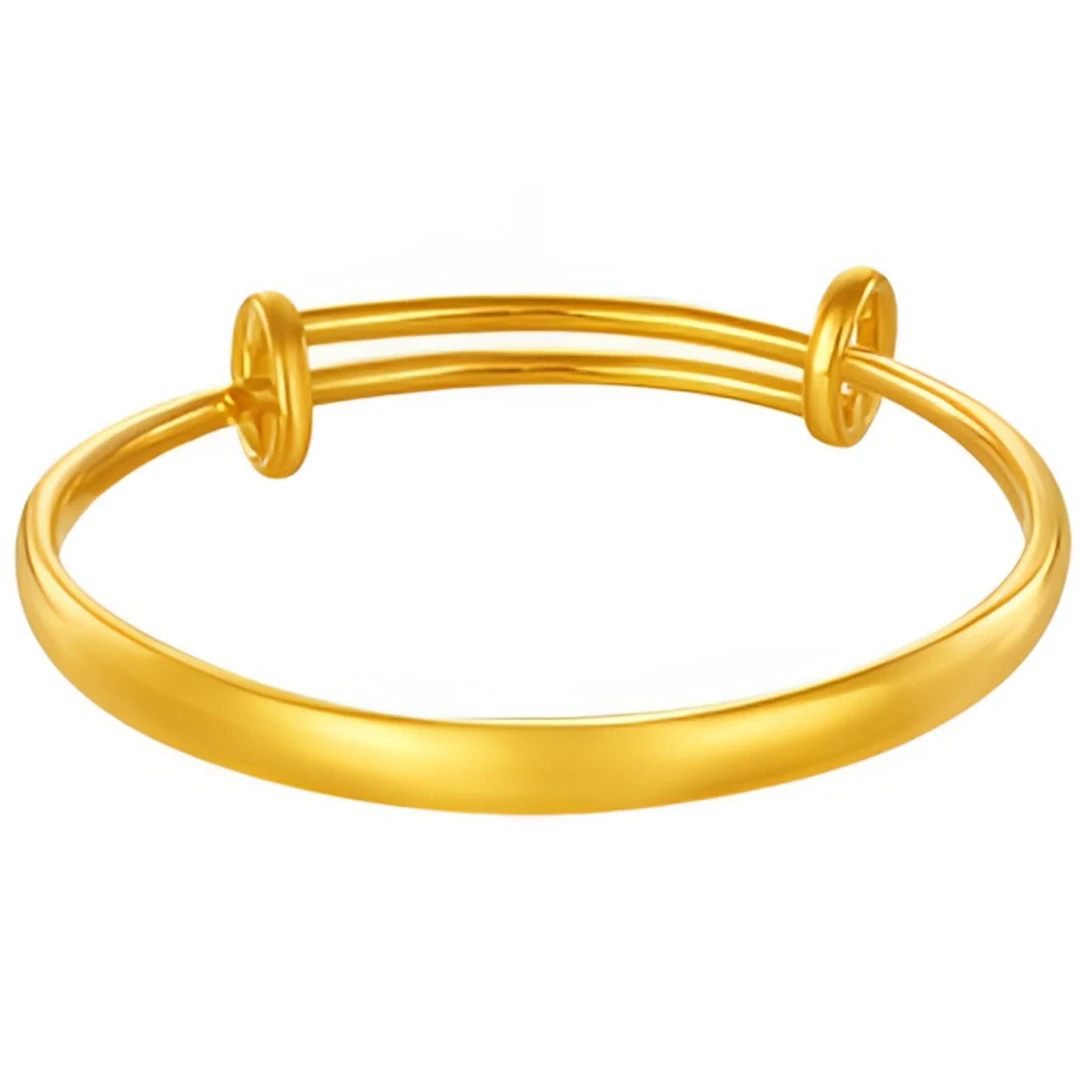 菜百首饰黄金儿童推拉手镯新款足金宝宝手镯满月周岁礼物计价