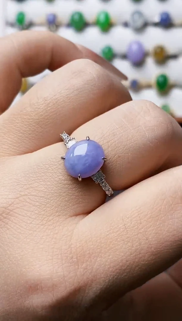 银S925镶嵌戒指翡翠3589