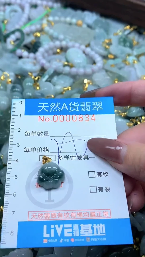 颈饰未镶嵌翡翠净货挂件-0834