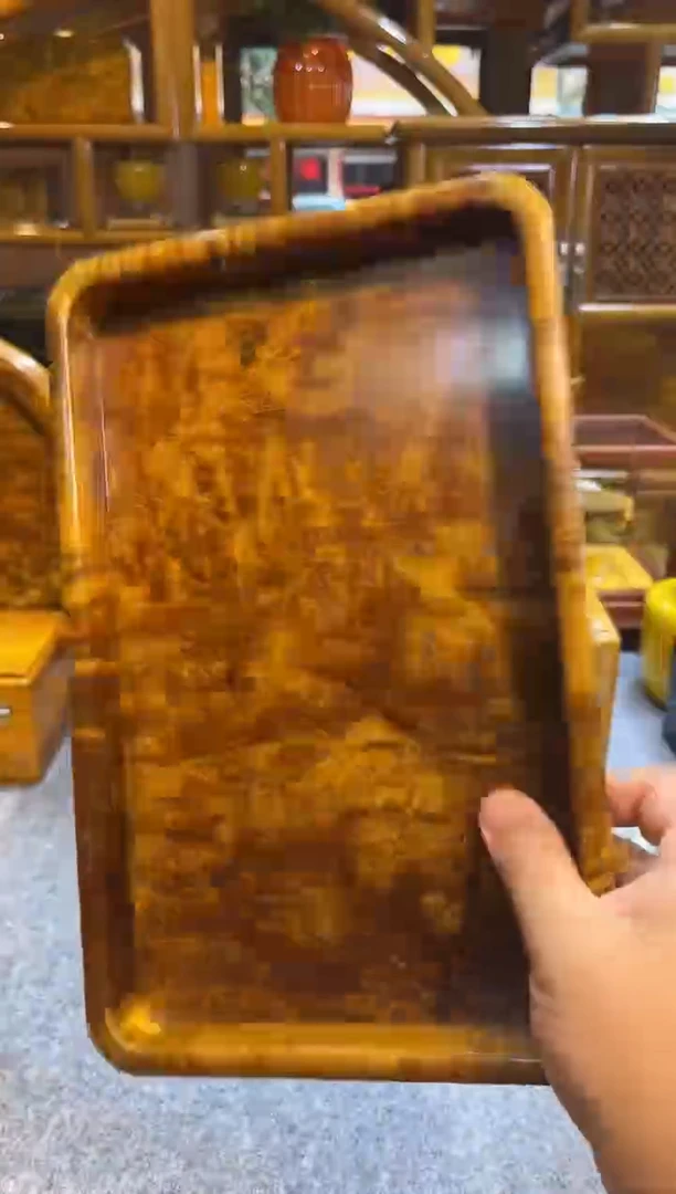 黄金色留疤茶盘27*17*3