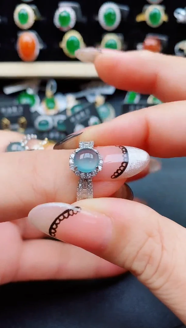 翡翠戒指银S925镶嵌50850580