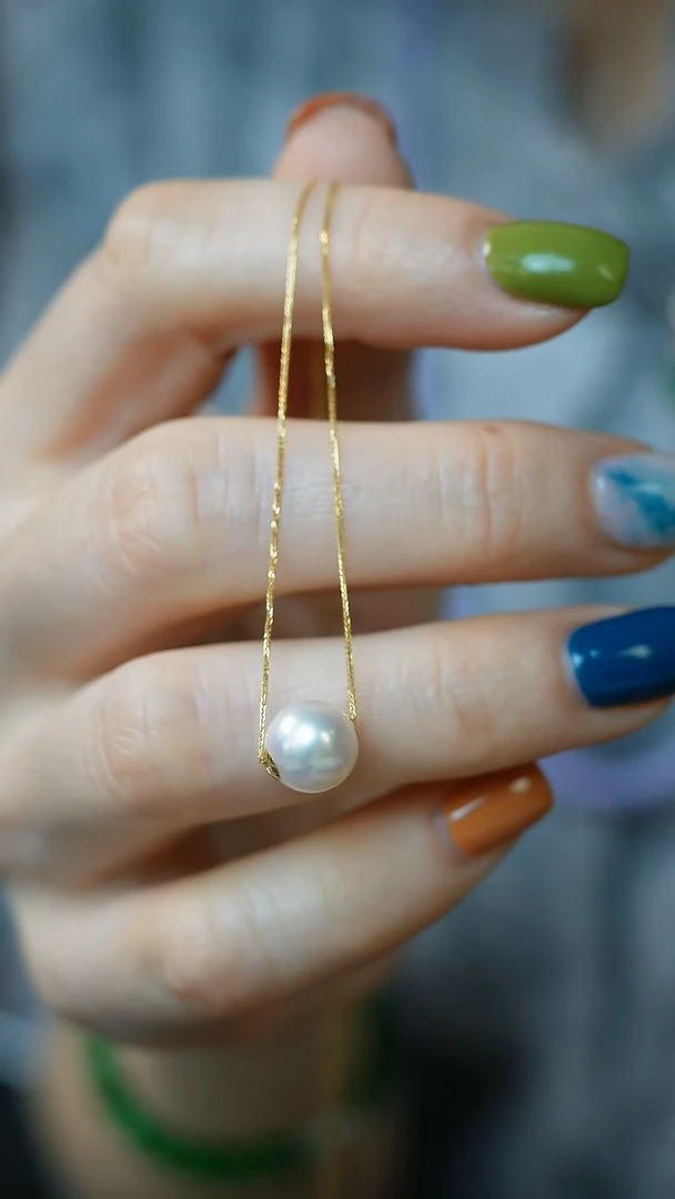 颈饰18K金镶嵌海水珍珠11-项链/姿/1