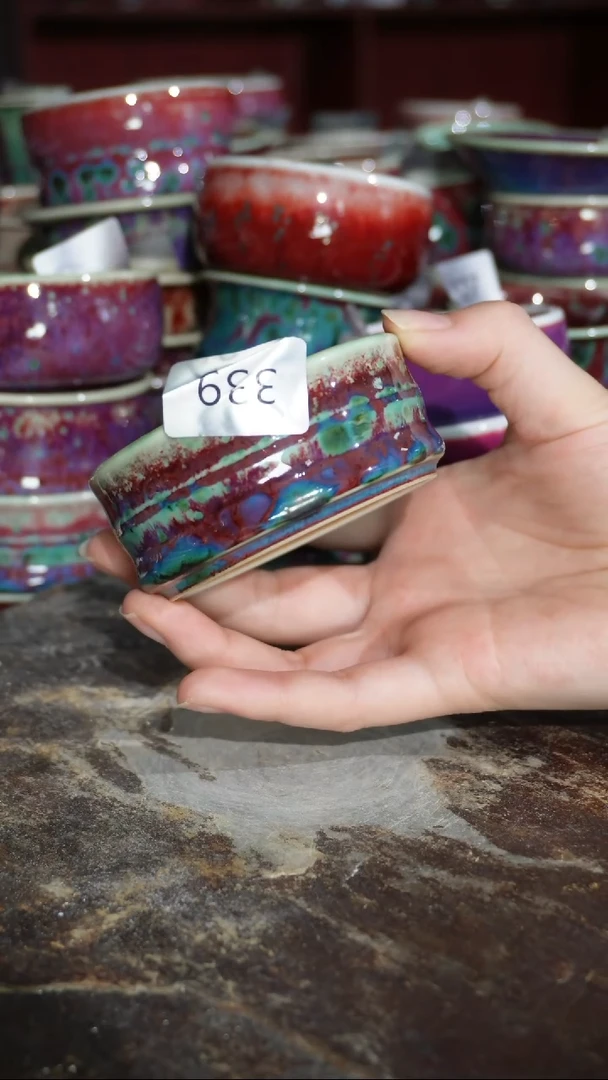 摆件陶精品窑变钧瓷茶器