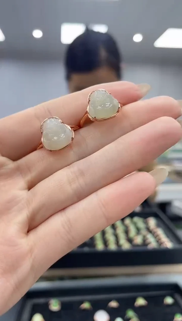 【闪购商品】和田玉戒指银S925镶嵌多样性拍一发一