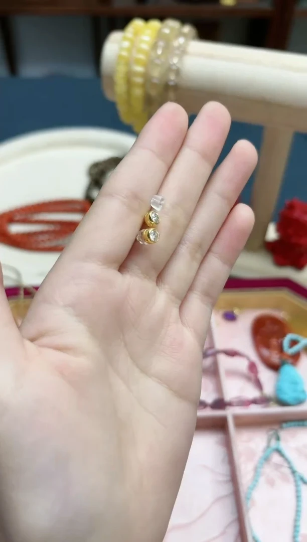 【闪购商品】合成碳硅石（莫桑石）手链18K金镶嵌18k金莫桑耳钉 MY