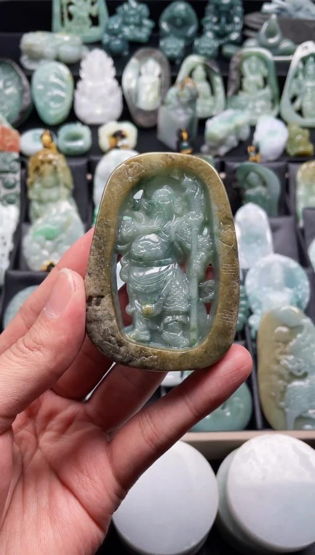 颈饰未镶嵌翡翠28  天然翡翠a货  关羽