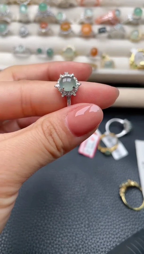 【闪购商品】翡翠戒指银S925镶嵌2222222222  4