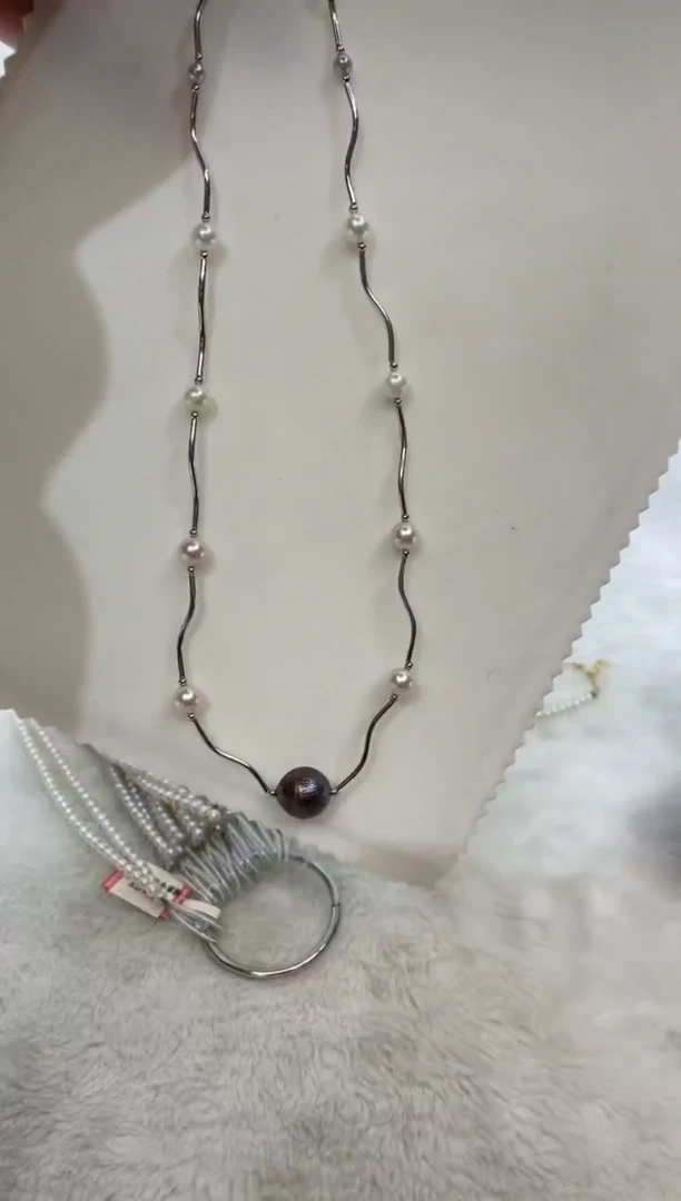颈饰银S925镶嵌海水珍珠
