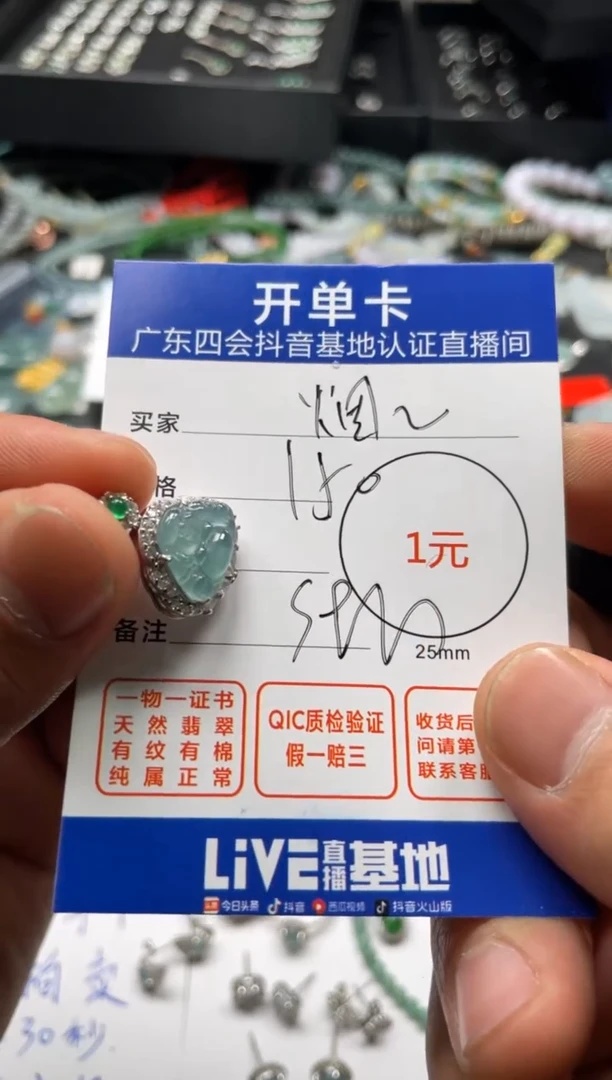 【闪购商品】翡翠颈饰银S925镶嵌挂件