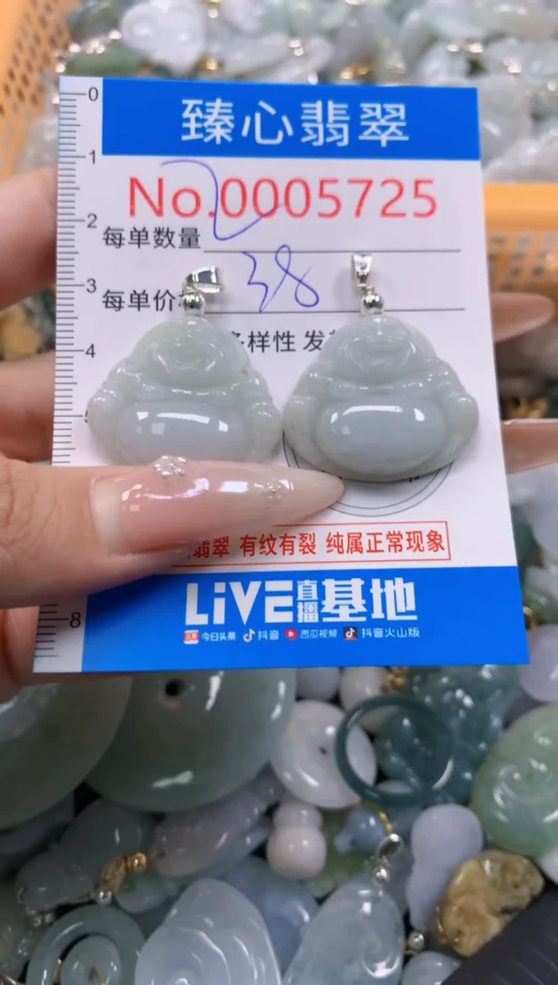翡翠未镶嵌颈饰含绳0005725