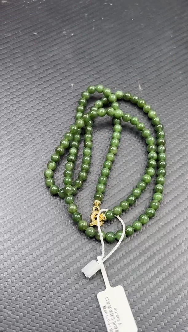 和田玉未镶嵌项链若羌微色差青黄口卡6长链