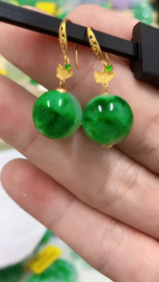 翡翠18K金镶嵌吊坠(不含链)挂件