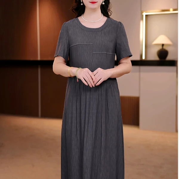 夏季新款大码女装连衣裙显瘦收腰连衣裙【D】SXE-25-3229