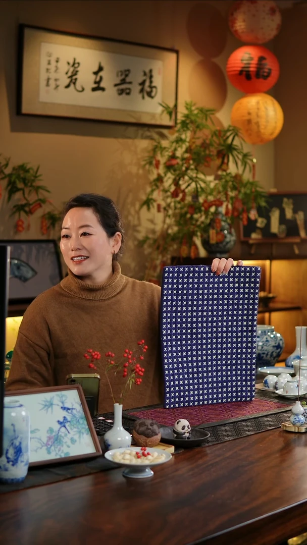 【闪购商品】织绣米字纹大号茶席