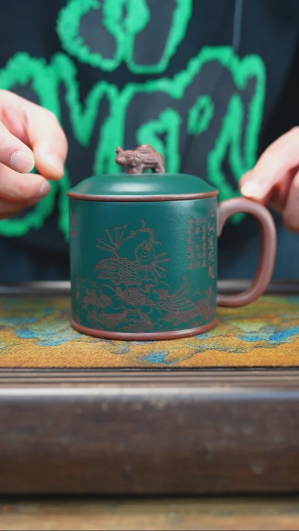 【闪购商品】紫砂茶杯1.17  太平有象    盖杯