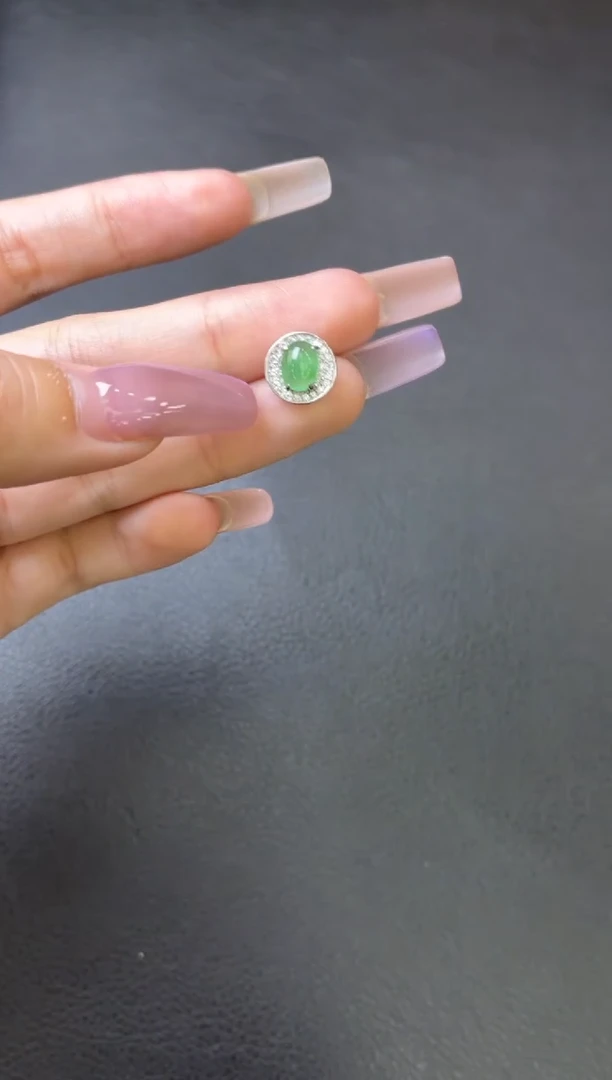 项链银S925镶嵌翡翠吊坠