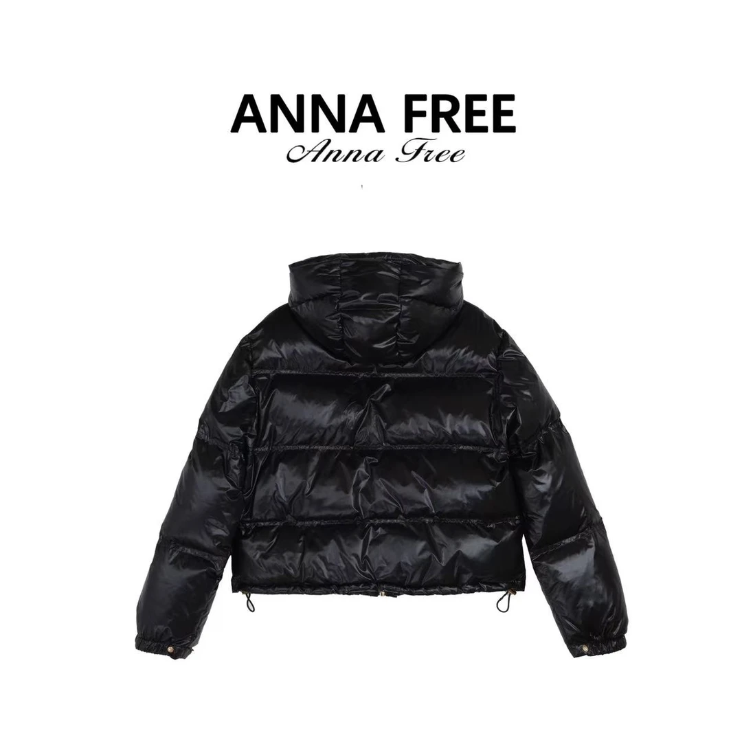 ANNA FREE 连帽极简风拉链羽绒服女款宽松潮流时尚百搭ZCE24805