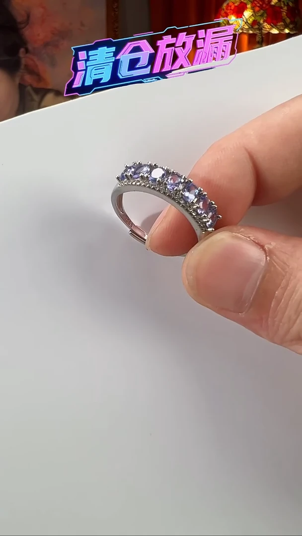 银S925镶嵌戒指坦桑石DX91003