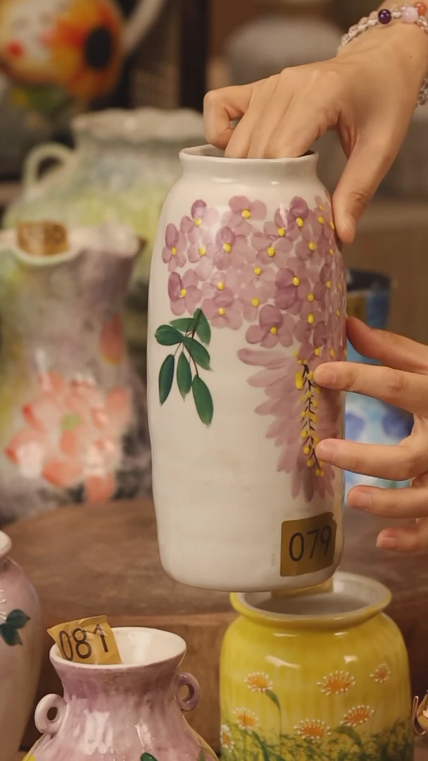 陶瓷079景德镇设计师手作花器摆件侘寂风