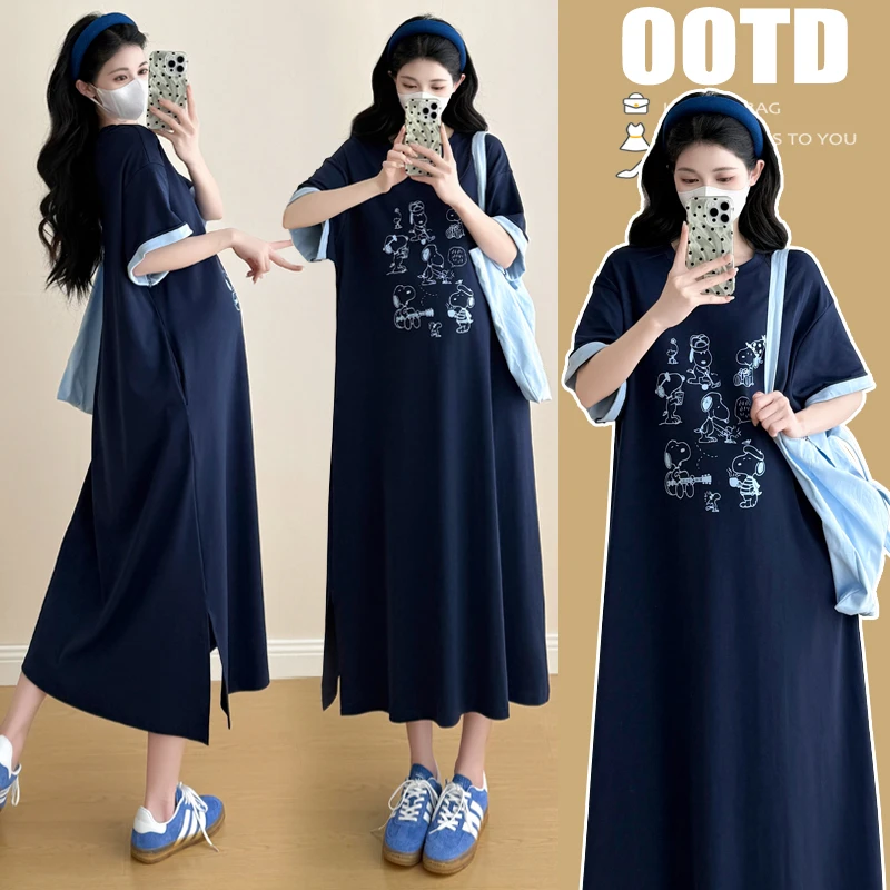 宽松大码孕妇装夏季新款爆款时尚高质量舒适简约通勤孕妇连衣裙女
