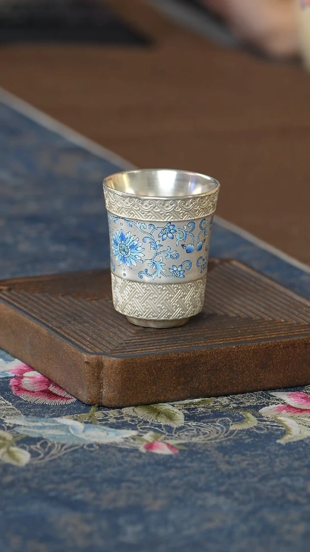 【鎏银福运连连闻香杯】【9西泠纸盒】