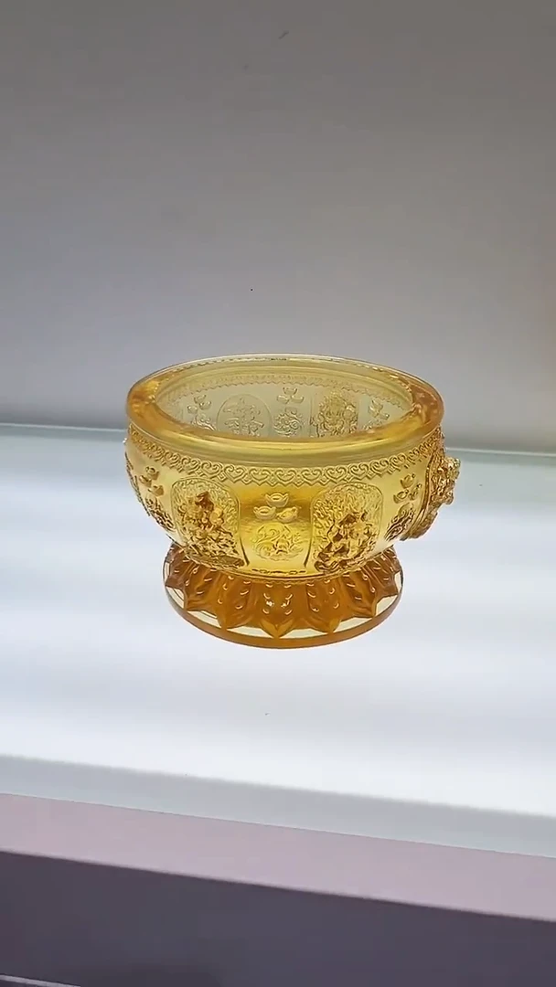 手工艺品琉璃古法琉璃聚宝盆摆件