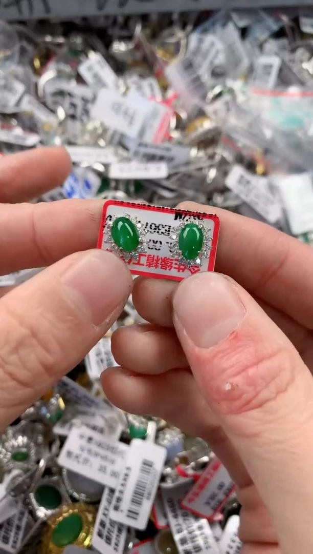 银S925镶嵌戒指翡翠999   2