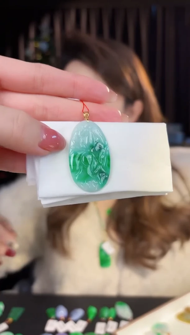 【闪购商品】翡翠颈饰18K金镶嵌缅料A货/支持复检/一件