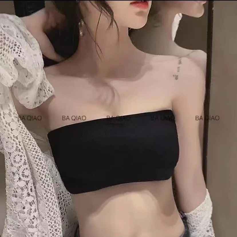 新款韩版性感百搭外穿聚拢带胸垫裹胸露背抹胸吊带背心打底