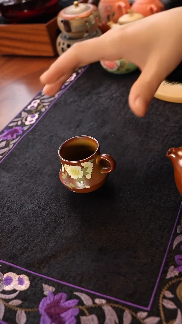 茶壶紫砂柴烧牡丹杯