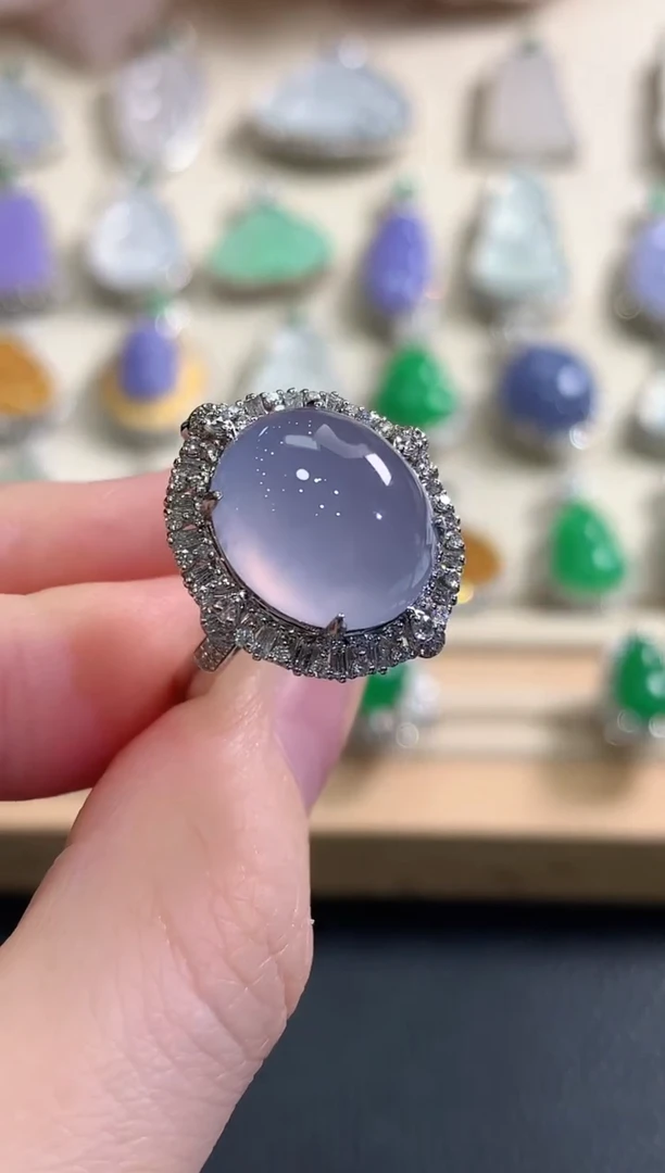 18K金镶嵌戒指翡翠秋日珠宝Q148