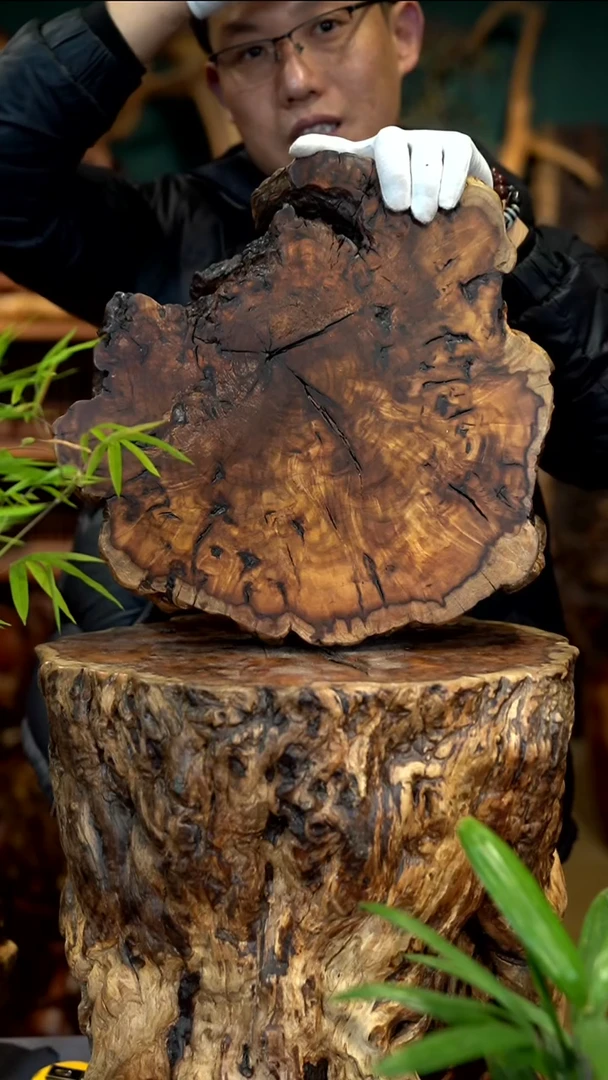 木雷击枣木底座