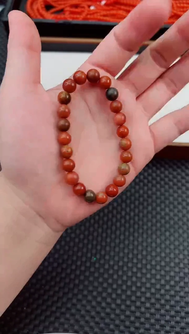 未镶嵌手串南红玛瑙巧家包浆手串卡8+