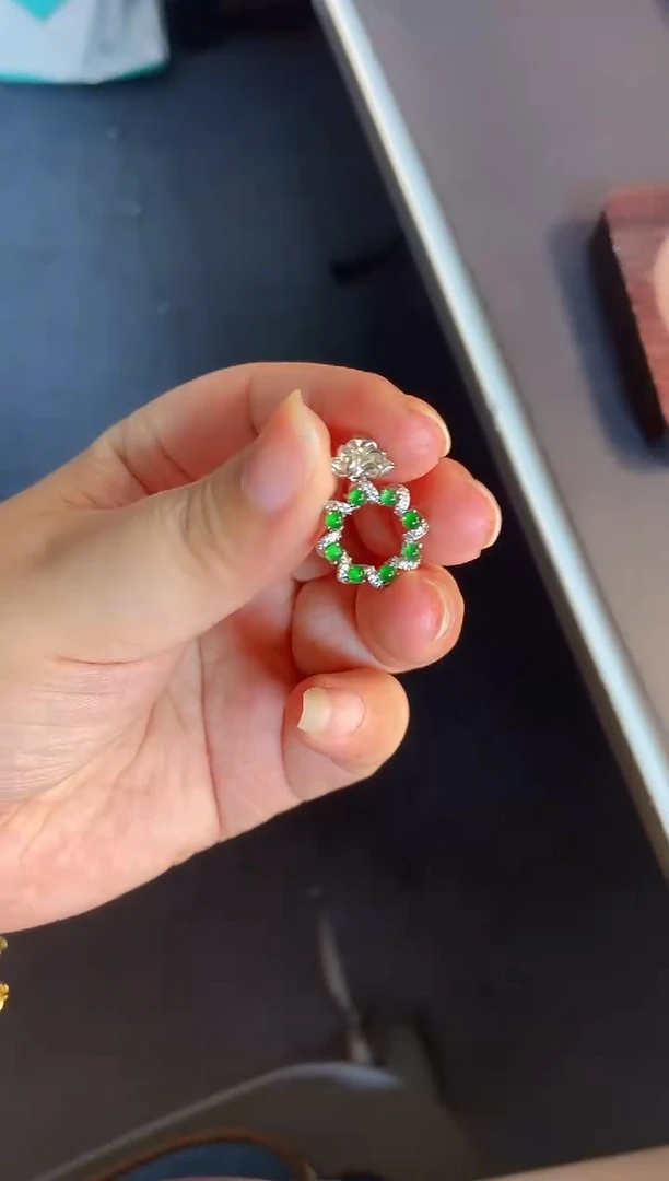 吊坠(不含链)银S925镶嵌翡翠1