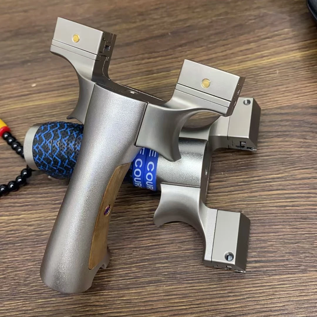 2025反向平头款猛禽弹弓钛合金夹片成年人专用高精准大威力玩具