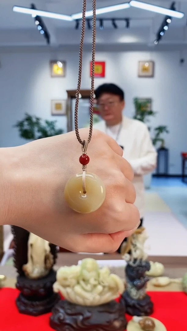 【闪购商品】和田玉挂件未镶嵌糖白平安扣约24mm