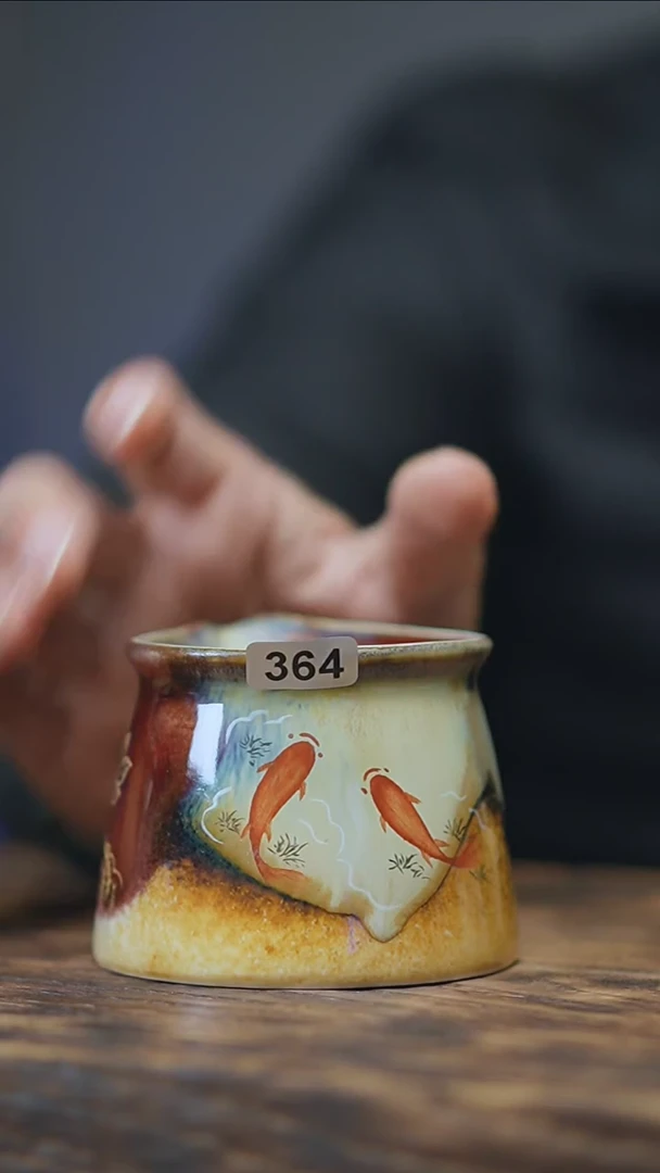 【闪购商品】364景德镇手绘小鱼公道杯