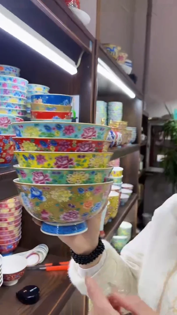 【闪购商品】瓷片6英寸面碗5个 景德镇陶瓷【秦坊