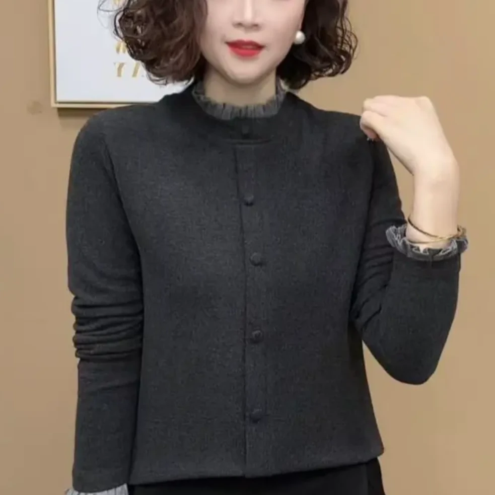 冬季新款加绒保暖打底衫女气质设计感长袖上衣时尚修身显瘦百搭