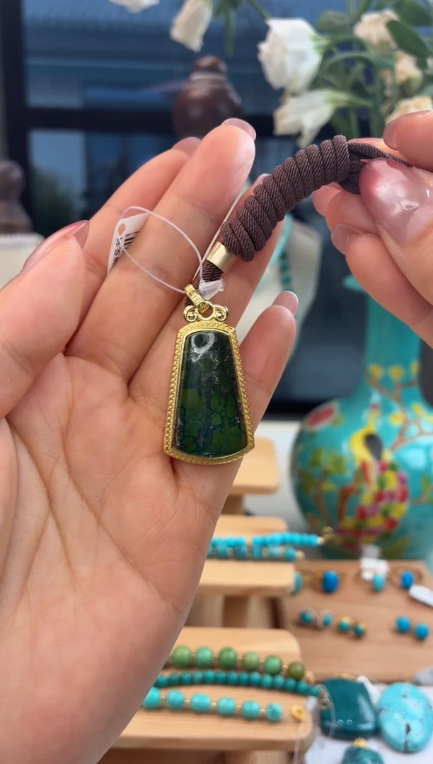 合金绿松石项链1