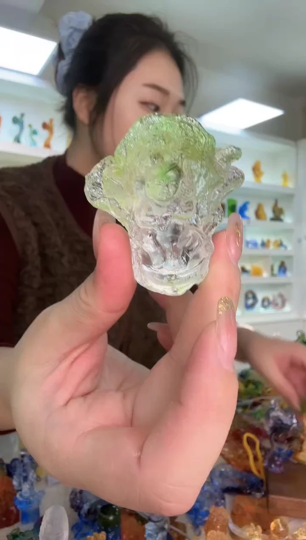 手工艺品琉璃人财二旺